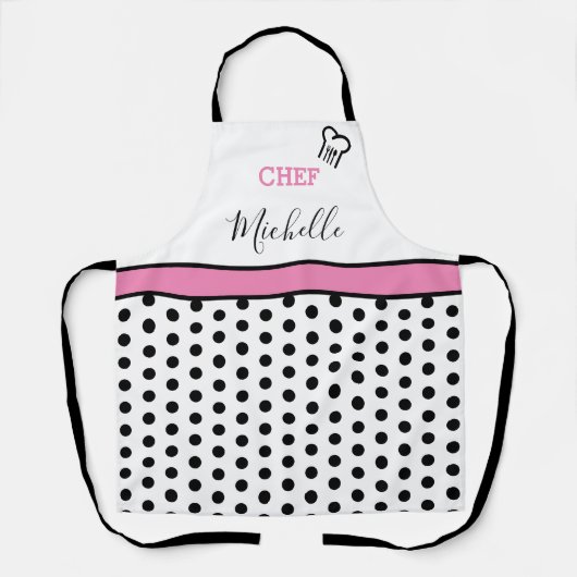 モダンカスタムパーソナライズされた水玉模様 エプロン (正面)
