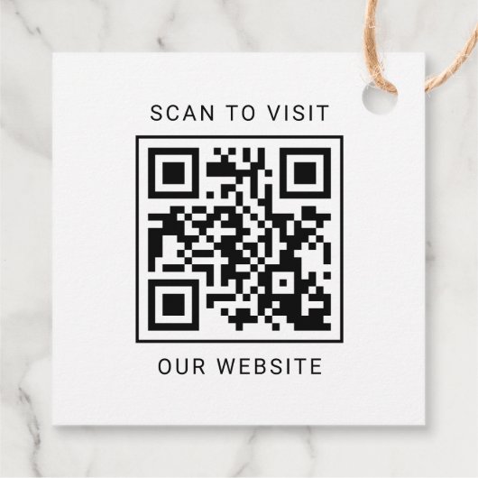 モダンカスタムビジネスのロゴとQRコード フェイバータグ (裏面)