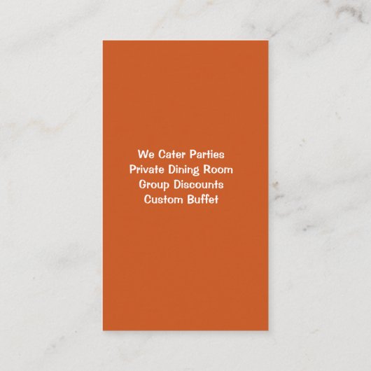 モダンカスタムピザレストラン 名刺 (裏面)