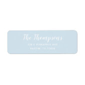 モダンカスタムファミリライトブルー差出人住所 ラベル (正面)