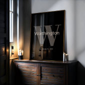 モダンカスタムファミリー最後の名前壁アート エレガント ポスター