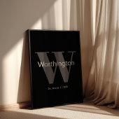 モダンカスタムファミリー最後の名前壁アート エレガント ポスター