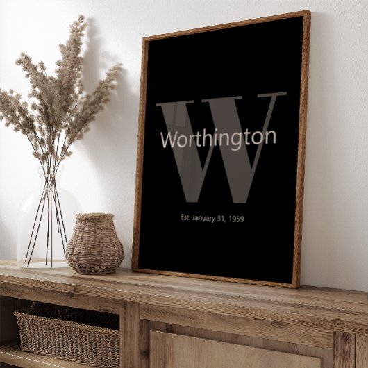 モダンカスタムファミリー最後の名前壁アート エレガント ポスター