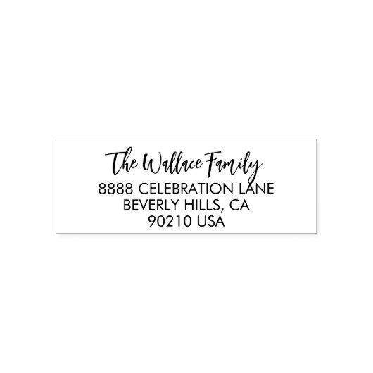 モダンカスタムファミリ名スクリプト差出人住所 セルフインキングスタンプ (デザイン)