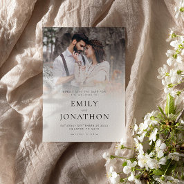 モダンカスタムフォトオーバーレイQRコード セーブザデート