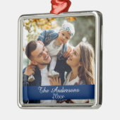 モダンカスタムフォトシルバー メタルオーナメント (左)