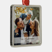 モダンカスタムフォトシルバー メタルオーナメント (右)