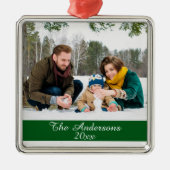 モダンカスタムフォトシルバー メタルオーナメント (正面)