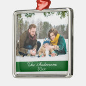 モダンカスタムフォトシルバー メタルオーナメント (左)