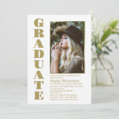 モダンカスタムフォト卒業パーティー 招待状 (スタンド正面)