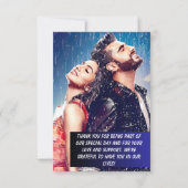 モダンカスタムフローラ写真QRコード結婚 サンキューカード (裏面)