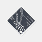 モダンカスタムブルースウィート音楽楽しい記念日 スタンダードカクテルナプキン (角)