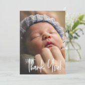 モダンカスタムベビー写真ありがとうスクリプト 案内状 (スタンド正面)