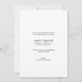 モダンカスタムベビー写真ありがとうスクリプト 案内状 (裏面)