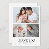 モダンカスタムベビー3写真誕生の詳細 サンキューカード (正面/裏面)