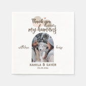 モダンカスタムペットフォッ結婚トドッグパーソナライズされたズ スタンダードカクテルナプキン (正面)