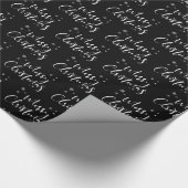 モダンカスタムホワイトブラックツリーメリークリスマス ラッピングペーパー (角)