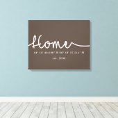 モダンカスタムホームGPS座標 キャンバスプリント (インサイチュ (ウッドフロア))