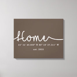モダンカスタムホームGPS座標 キャンバスプリント