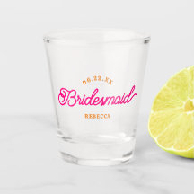 モダンカスタムミニマルな花嫁メイドショットグラス