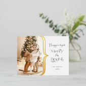 モダンカスタムメリータイポグラフィ写真 箔シーズンポストカード (立ち正面)