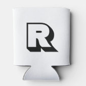 モダンカスタムモノグラムブロックタイポグラフィ 缶クーラー (裏面)