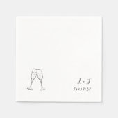 モダンカスタムモノグラムワイングラス結婚ズ スタンダードカクテルナプキン (正面)