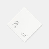 モダンカスタムモノグラムワイングラス結婚ズ スタンダードカクテルナプキン (角)