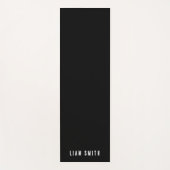 モダンカスタムモノグラム名ブラックノートブック ヨガマット (正面)