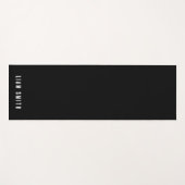 モダンカスタムモノグラム名ブラックノートブック ヨガマット (正面(横))