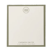 モダンカスタムラグジュアリーオリーブグリーン ノートパッド (正面)