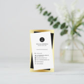 モダンカスタムロゴソーシャルメディアのアイコンユニーク金ゴールド 名刺 (スタンド正面)