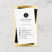 モダンカスタムロゴソーシャルメディアのアイコンユニーク金ゴールド 名刺 (正面)