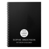 モダンカスタムロゴブラックプロフェッショナル ノートブック (正面)