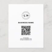 モダンカスタムロゴ写真QRホワイトビジネス チラシ (裏面)