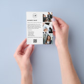 モダンカスタムロゴ写真QRホワイトビジネス チラシ (手)