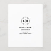 モダンカスタムロゴ写真QRホワイトビジネス チラシ (裏面)