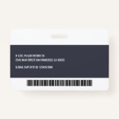 モダンカスタムロゴ従業員名バーコード バッジ (裏面)