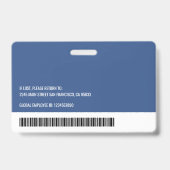 モダンカスタムロゴ従業員名バーコード バッジ (Back)