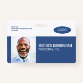 モダンカスタムロゴ従業員名バーコード バッジ (正面)