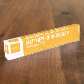 モダンカスタムロゴ従業員名役職 デスクネームプレート (側面)