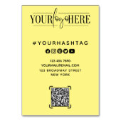 モダンカスタムロゴ |ソーシャルメディアの署名テーブルカード テーブルナンバー (正面)