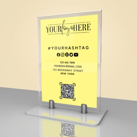 モダンカスタムロゴ |ソーシャルメディアの署名テーブルカード テーブルナンバー