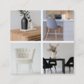 モダンカスタムロゴ、4枚の写真とソーシャルメディア スクエア名刺 (裏面)