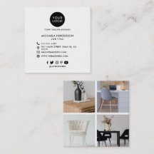 モダンカスタムロゴ、4枚の写真とソーシャルメディア