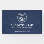 モダンカスタムロゴNavy Blue Businessブランディング 横断幕 (横)