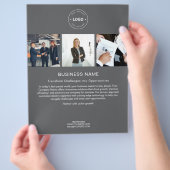 モダンカスタムロゴPhoto Gray企業の Business チラシ (手)
