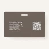 モダンカスタムロゴTaupe従業員スタッフ名 バッジ (裏面)