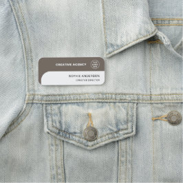 モダンカスタムロゴTaupe従業員スタッフ 名札