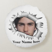 モダンカスタムヴィンテージ写真 ラウンドクッション (裏面)